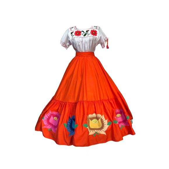 Mexican Black teared skirt only Day of the dead 5 de Mayo single  skirt mexico - Picture 6 of 11